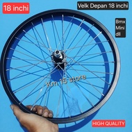 18 inch bicycle front rim, bicycle size, black alloy material
