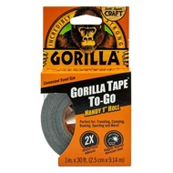Gorilla Black Duct Tape to-Go, 1 in x 30 ft Single Roll