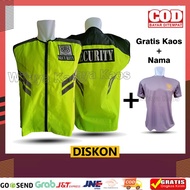 / Security Vest, Taslan Material, Full Logo, Free T-Shirt
