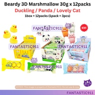 (Halal) Beardy 3D Marshmallow Duckling / Panda / Lovely Cat 30g x 12packs  Viral Candy Peeps SO FLUF