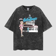 Betty Boop Drive Blue Vintage Style Oversize Washed Tee