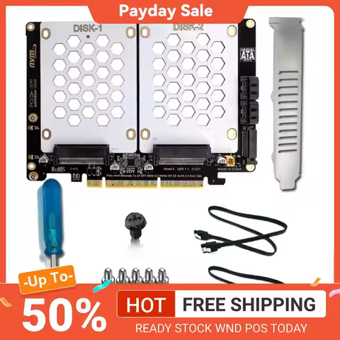 U.2 Dual-Disk Adapter Card with LED Indicator U2 To PCI E Adapter Card U.2 PCIe Adapter Dual U.2 To 