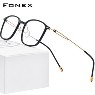 FONEX กรอบแว่นอัลลอยด์สำหรับผู้ชายผู้หญิงแว่นตาไร้กรอบน้ำหนักเบาสไตล์เกาหลีแว่นตาไร้น็อต2022ใหม่ปี F1016