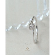 Gems Heritage: Real Diamond Ring Center 0.8ct Water 98 18k White Gold House (RWG779)