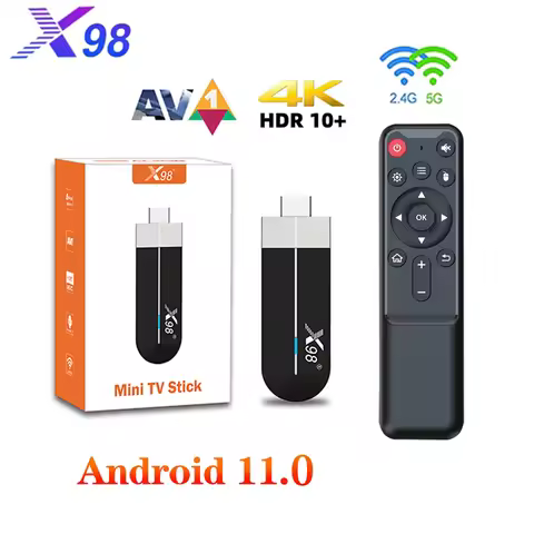X98 S500 MINI TV Stick Android 11 S905Y4 4G 32G 2.4G/5G WiFi 3D 4K H.265 HEVC BT Set Top Box Media P