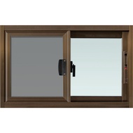 Global House TRUSTAND (ENZO) หน้าต่างอะลูมิเนียม บานเลื่อน SS EZ-SS0805-A 80x50ซม. สีชา พร้อมมุ้ง รั