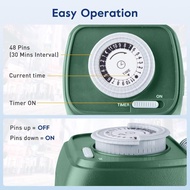 Outdoor Stake Timer Waterproof, 24 Hour Mechanical Power Strip Timer with 6 Outlets(3 180° Rotatable