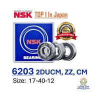 NSK Bearing 6203 ZZ 2DUCM CM (17x40x12) 100% Original