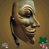 Sparkling hacker mask: gold, silver, white - artistic style full of personality