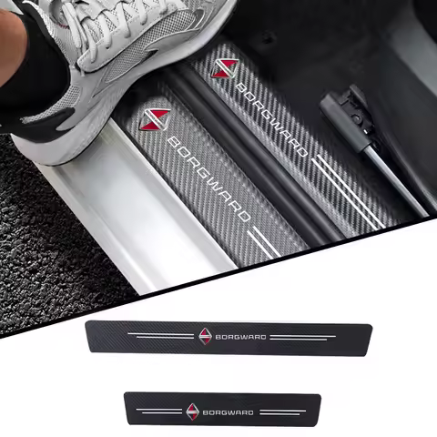 4pcs car accessories Door Sill Protector Stickers PU Leather Carbon Fiber for borgward bx3 bx5 bx6 b