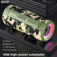 Zealot S51PRO ลำโพงบลูทูธพกพาสำหรับใช้กลางแจ้ง 40W, รองรับการใช้งาน TF การ์ด/แฟลชไดร์ฟ/AUX/TWS สเตอร