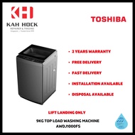 TOSHIBA AW-DJ1000FS 9KG TOP LOAD WASHING MACHINE - 2 YEARS MANUFACTURER WARRANTY + FREE INSTALL & DE