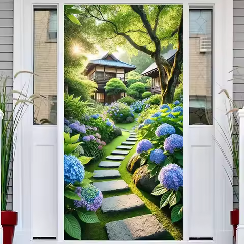 2D door banner 1 piece, polyester fiber 100%, 2D door banner, therapeutic landscape design