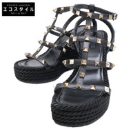 Valentino [成色極佳] 鉚釘綁帶坡跟涼鞋 / 37碼