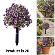 Treeling Violets Plastic Sphere Garden Ornament Decorative Stake Weatherproof for Flower Bed Pathway