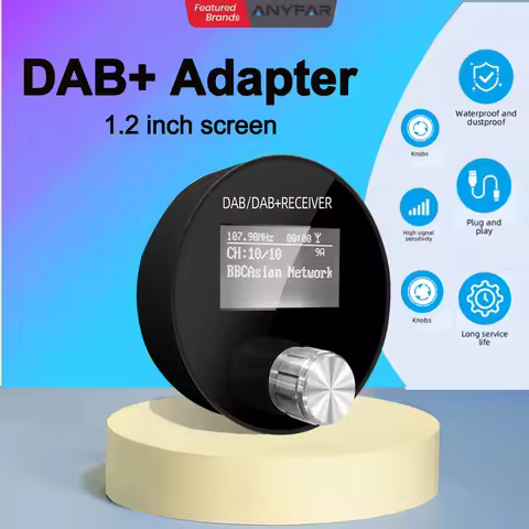 Car DAB/DAB+ Radio Adapter Portable DAB Digital Radio FM Transmitter Music Receiver Unlimited Preset