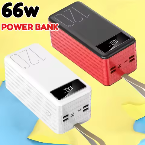 New 120000mAh Large Capacity Portable Charger 66W Ultra-Fast Charging External Battery Power Bank fo