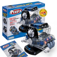 Flat 6 Model Engine Building Kit - 320+ Pieces Revved-Up Internal V8 Style Combustion to Build Your 