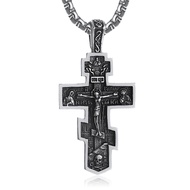 316L Stainless Steel Necklace Jesus Crucifix Cross Necklace For Men Celtic Orthodox Cross Necklace V