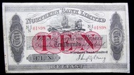 Great Britain - 1943年大英帝國北愛爾蘭北國銀行商港景色10英鎊(Pounds Sterling)鈔票(二戰時期, 少見)