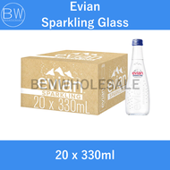 (CLEARANCE) Evian Sparkling Water Glass bottle (20 x 330ml) Carton SHORT EXPIRY: 26/01/2026 (CLEARAN