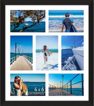 4x6 Picture Frame Collage 7 Openings 13.5"x15.5" Multi Photo Collage Frame 4"x6" Gallery Wall Decor 