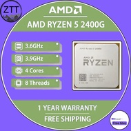 ใช้ AMD Ryzen 5 2400G โปรเซสเซอร์3.6 GHz 4M แคช Quad-Core 65W ซ็อกเก็ต AM4 R5 2400G ซีพียูตั้งโต๊ะไม