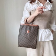 中古正品 Celine Macadam 凱旋門 老花 手提包 iPad 包 男女可用