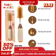 Cọ rửa bình sữa cho bé cọ silicon Jubon thông minh tích hợp nước rửa bình tiện lợi Baby World