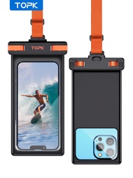 Topk กระเป๋าโทรศัพท์กันน้ำ, [หน้าจอใต้น้ำ] เคสโทรศัพท์กันน้ำ IPX8ใช้ได้กับโทรศัพท์มือถือถึง7.0นิ้ว
