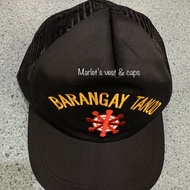 Side Nylon Full Cotton Barangay Tanod caps hat cotton w/ Computerized Embroidery Logo and Text