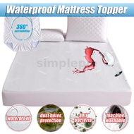 Waterproof Jacquard Mattress Topper Protector Cover Stain Resistant Mattress Protector Bed Bug Proof Washable Hypoallergenic Mat