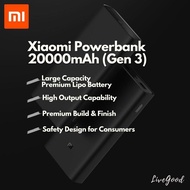Xiaomi Gen 3 PowerBank 20000mAh / USB-C 45W Two-way Quick Charge / Extenal Battery Support USB-C Two