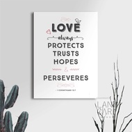 Ideas Love Always Protects Frameless Decor Wall Home Office Living Room Wall Decoration