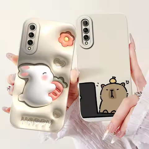 For Huawei Y9s Case STK-L21 LX3 L22 Cover Cute Rabbit Panda Soft Silicone Bumper For Huawei P Smart 