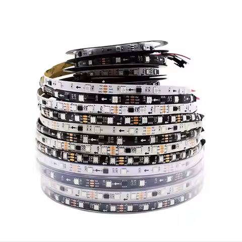 WS2811 led strip Light 30/60 leds/m,10/20pcs Pixels ws2811 IC ,DC12V White/Black PCB,Addressable Dig