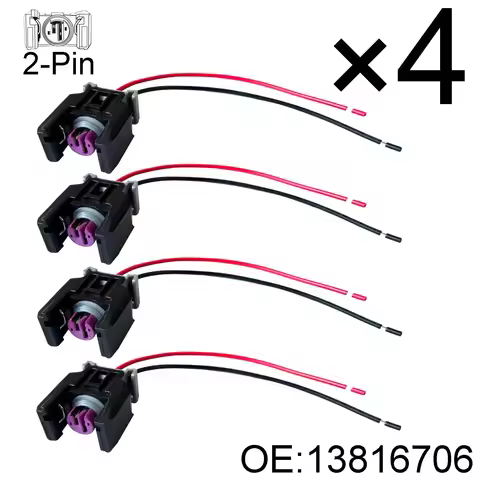 4Pcs 2-Pin Diesel Injector Connector Plugs With Wires 51277434 For Mercedes Benz C-Class E-Class Spr