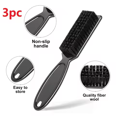 3pcs Retro Oil Head Brush, Broken Hair Cleaning Brush, Men's Beard Brush, Soft Hair Brush, Hair Cutt