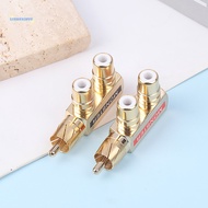[AuspiciousS] Gold Plated AV Audio Splitter Plug RCA One In Two One Male And Two Females Adapters 1 Male To 2 Female F Connector