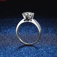 Real Moissanite 0.5ct 1ct 2ct 3ct wn Round Cut White D Color Ring In S925 Sterling Sier Six-Claw Des