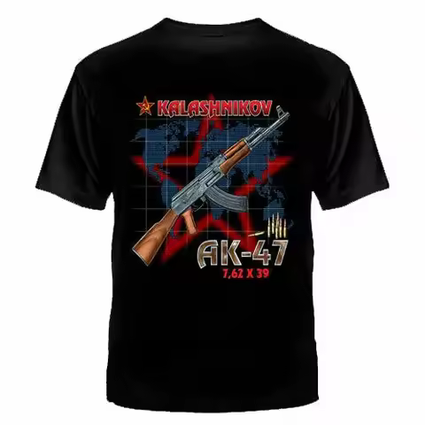 Soviet Russia Kalashnikov AK 47 Assault Rifle T-Shirt 100% Cotton O-Neck Summer Short Sleeve Casual 