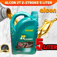 2T Alcon 5 Liter TCW-2 Stroke Engine Oil untuk mesin potong rumput, chainsaw, motorbike recing &amp; lain-lain