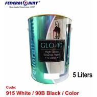 Federal Glo-10 Gloss Finish Paint- 5Liters (915 White / 90B Black / Color)