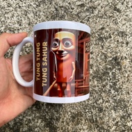 Anomali Brain Rot Mug Gelas Gambar Tung Tung Sahur Capucino Asasino Balerina Tralalero Souvenir