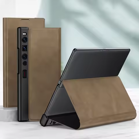 For Huawei Mate XS 2 Case Frosted Plain Leather Magnetic Fold Stand Shockproof Protective Hard Cover