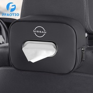 FFAOTIO Leather Car Seat Back Tissue Case Sun Visor Paper Towel Box For Nissan Almera Serena Grand L