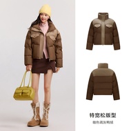 เสื้อแจ็คเก็ตขนเป็ด Semir สำหรับผู้หญิง ฤดูหนาว 2024 ใหม่ ทรงโอเวอร์ไซส์ ปกตั้ง ป้องกันน้ำ แฟชั่น เส