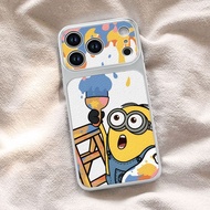 Paint Minions Suitable for Apple 17 Phone Case Leather Texture Apple 16 Protective Case 15 New 14 Em