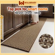 Wulibrary Washable Kitchen Rug Absorbent Kitchen Mat Water & Oil Absorbing Non-Slip Floor Rug