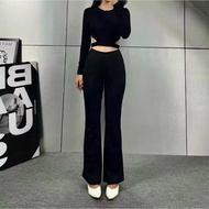 Flare Pants - Highwaist Flare Pants - Women's Semi-Cutbray Culottes